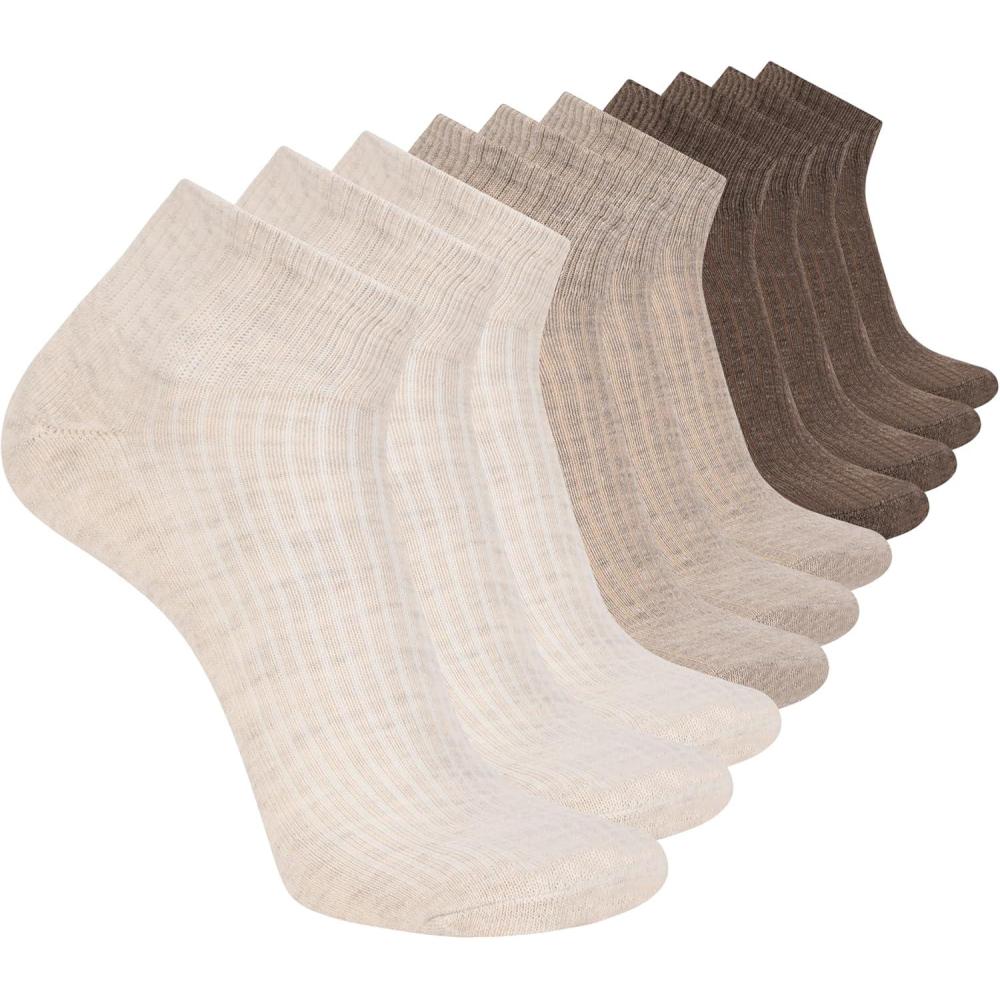 imageSkechers Mens Half Terry Quarter Crew Socks 10PackIrish CreamChocolate Torte