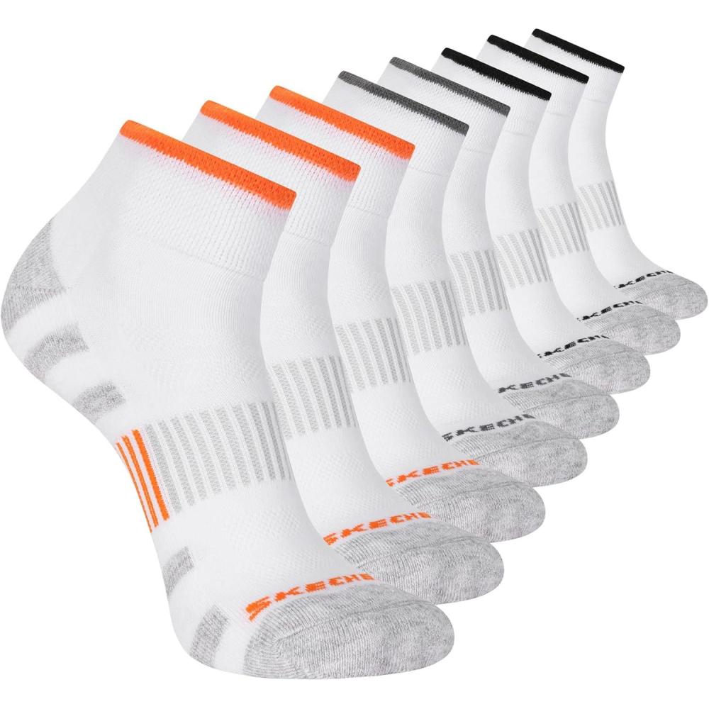 imageSkechers Mens Work Collection Quarter Crew Socks 8PackWhite