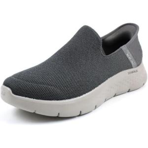 Skechers Mens Go Walk Flex Hands Free Slip-ins Athletic Slip-on Casual Walking Shoes(Dark Gray)
