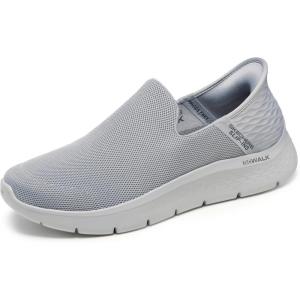 Skechers Mens Go Walk Flex Hands Free Slip-ins Athletic Slip-on Casual Walking Shoes(Light Gray)
