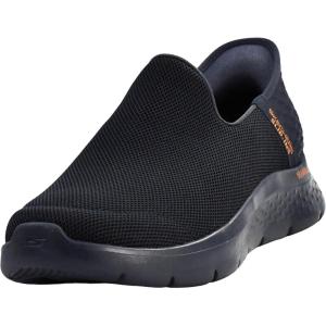 Skechers Mens Go Walk Flex Hands Free Slip-ins Athletic Slip-on Casual Walking Shoes(Navy/Orange)