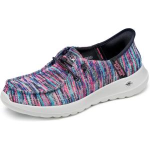 Skechers Womens Skechers Women’s Hands Free Slip-ins Go Walk Joy Moc Toe Casual Shoe(Black/Multi)