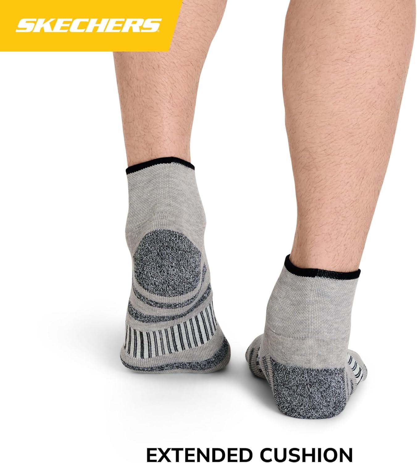 imageSkechers Mens Work Collection High Quarter Crew Cushioned Socks 8PackCool GreySteel Grey