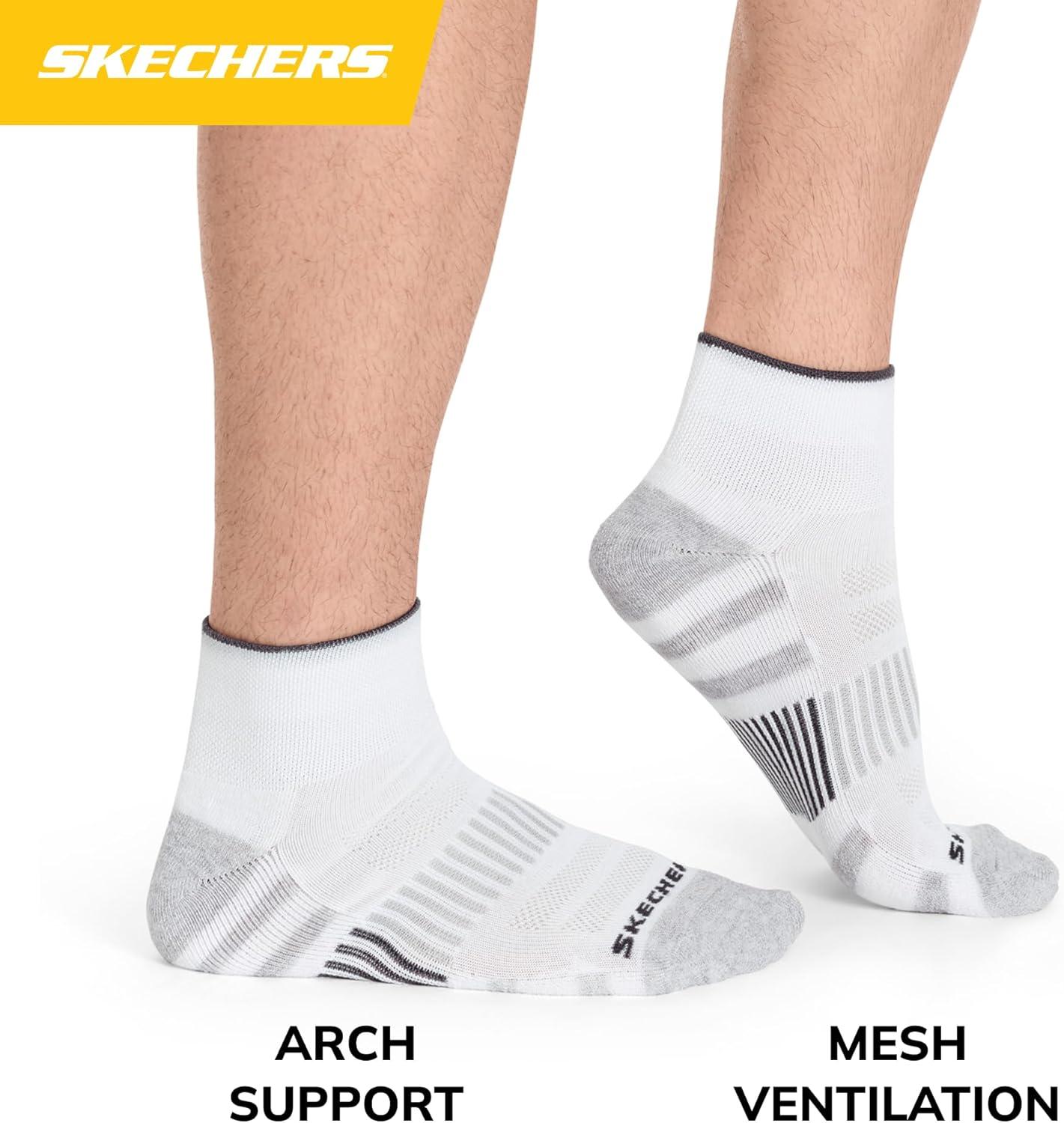 imageSkechers Mens Work Collection High Quarter Crew Cushioned Socks 8PackWhite