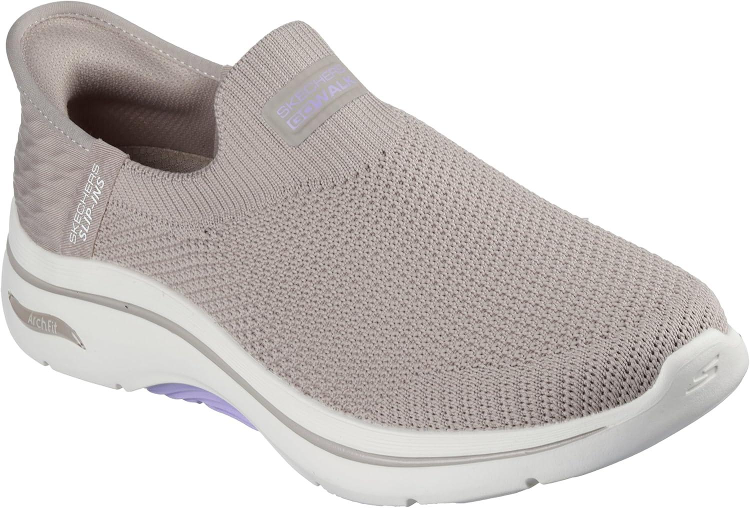 imageSkechers Womens Go Walk Arch Fit 20 Val Hands Free SlipinsTaupeLavender