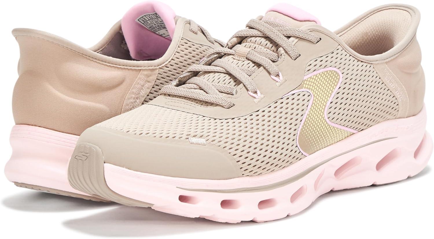 imageSkechers Womens Go Walk Glide Step 20 Dani Hands Free SlipinsTaupePink