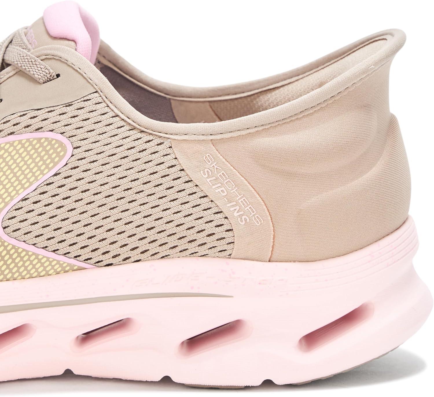 imageSkechers Womens Go Walk Glide Step 20 Dani Hands Free SlipinsTaupePink