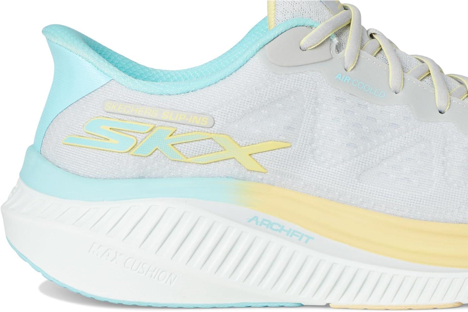 imageSkechers Womens Max Cushioning Arch Fit Areena Hands Free SlipinsGrayAqua