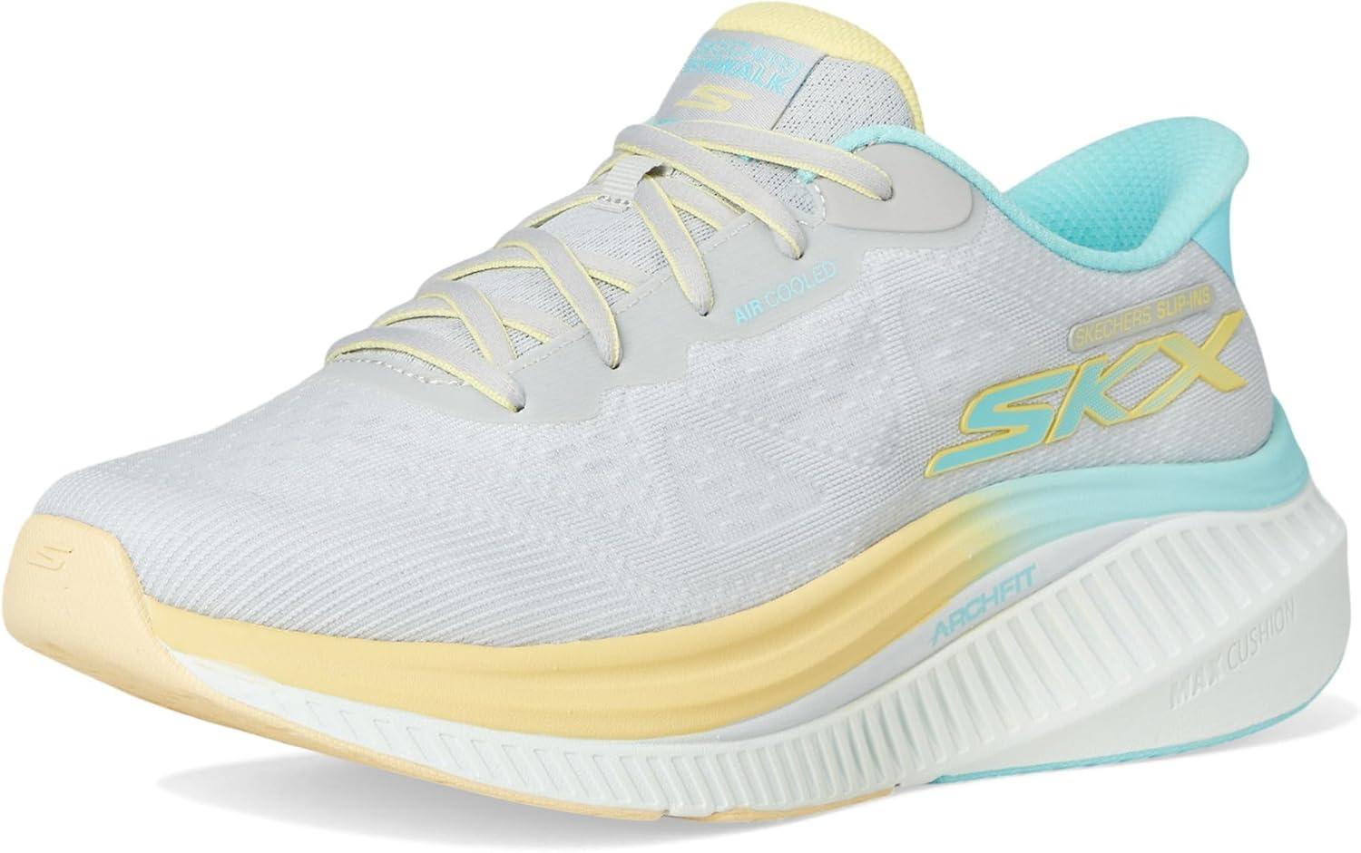 imageSkechers Womens Max Cushioning Arch Fit Areena Hands Free SlipinsGrayAqua