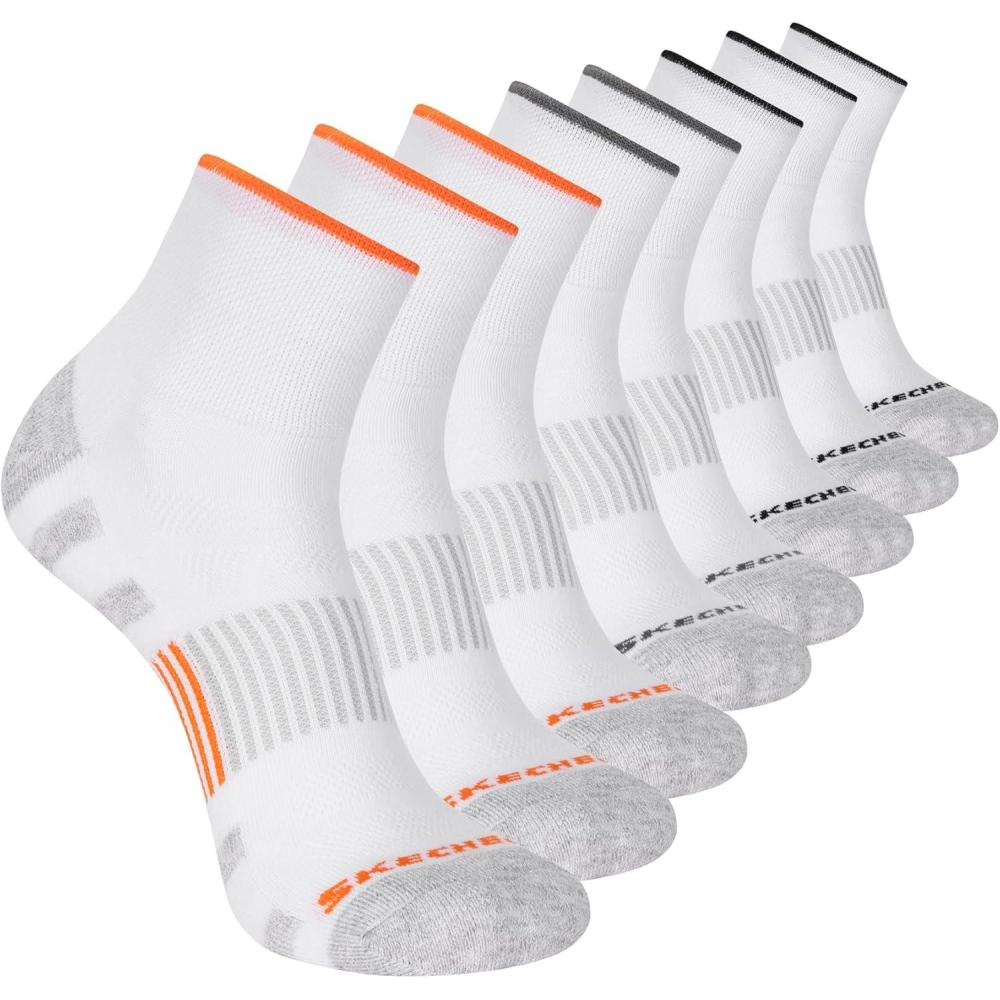 imageSkechers Mens Work Collection High Quarter Crew Cushioned Socks 8PackWhite