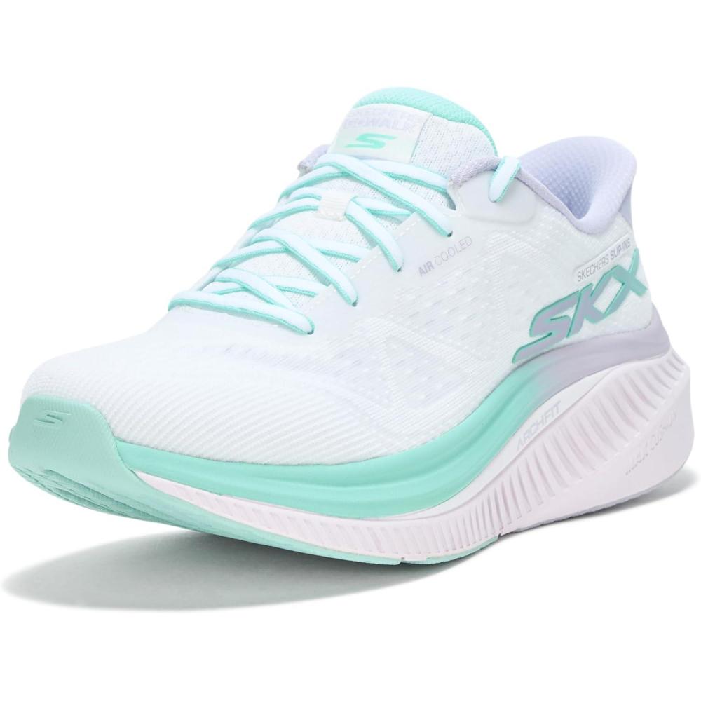imageSkechers Womens Max Cushioning Arch Fit Areena Hands Free SlipinsWhiteMint