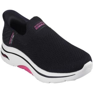 Skechers Womens Go Walk Arch Fit 2.0 Val Hands Free Slip-ins(Black/Hot Pink)