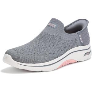 Skechers Womens Go Walk Arch Fit 2.0 Val Hands Free Slip-ins(Charcoal/Pink)