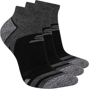 Skechers womens 3-pack Performance Golf Low Cut Socks, Odor Control & Mesh Ventilation(Black)