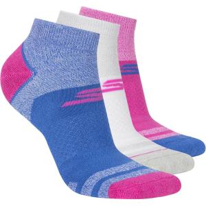 Skechers womens 3-pack Performance Golf Low Cut Socks, Odor Control & Mesh Ventilation(Magenta Glow/Cornflower Blue)