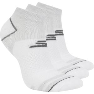 Skechers womens 3-pack Performance Golf Low Cut Socks, Odor Control & Mesh Ventilation(White)