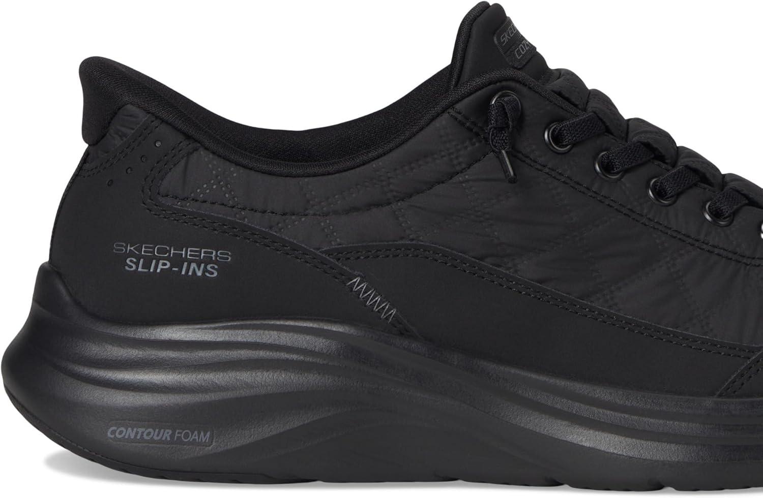 imageSkechers Womens Contour Foam Cozy Fit Hands Free SlipinsBlack