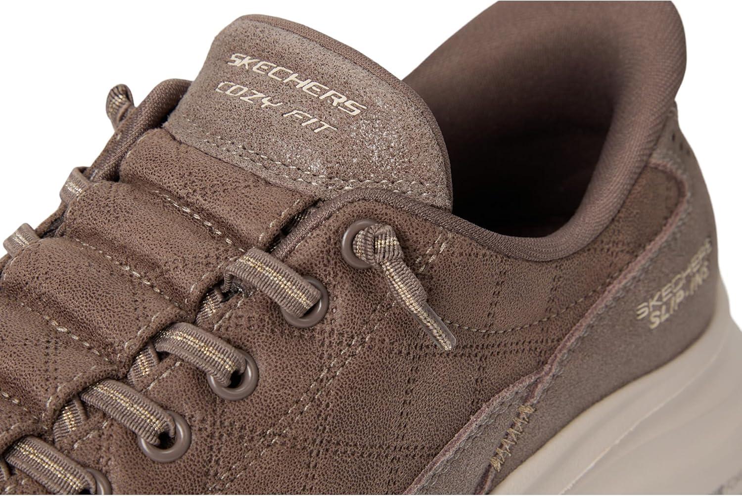 imageSkechers Womens Contour Foam Cozy Fit Hands Free SlipinsDark Taupe