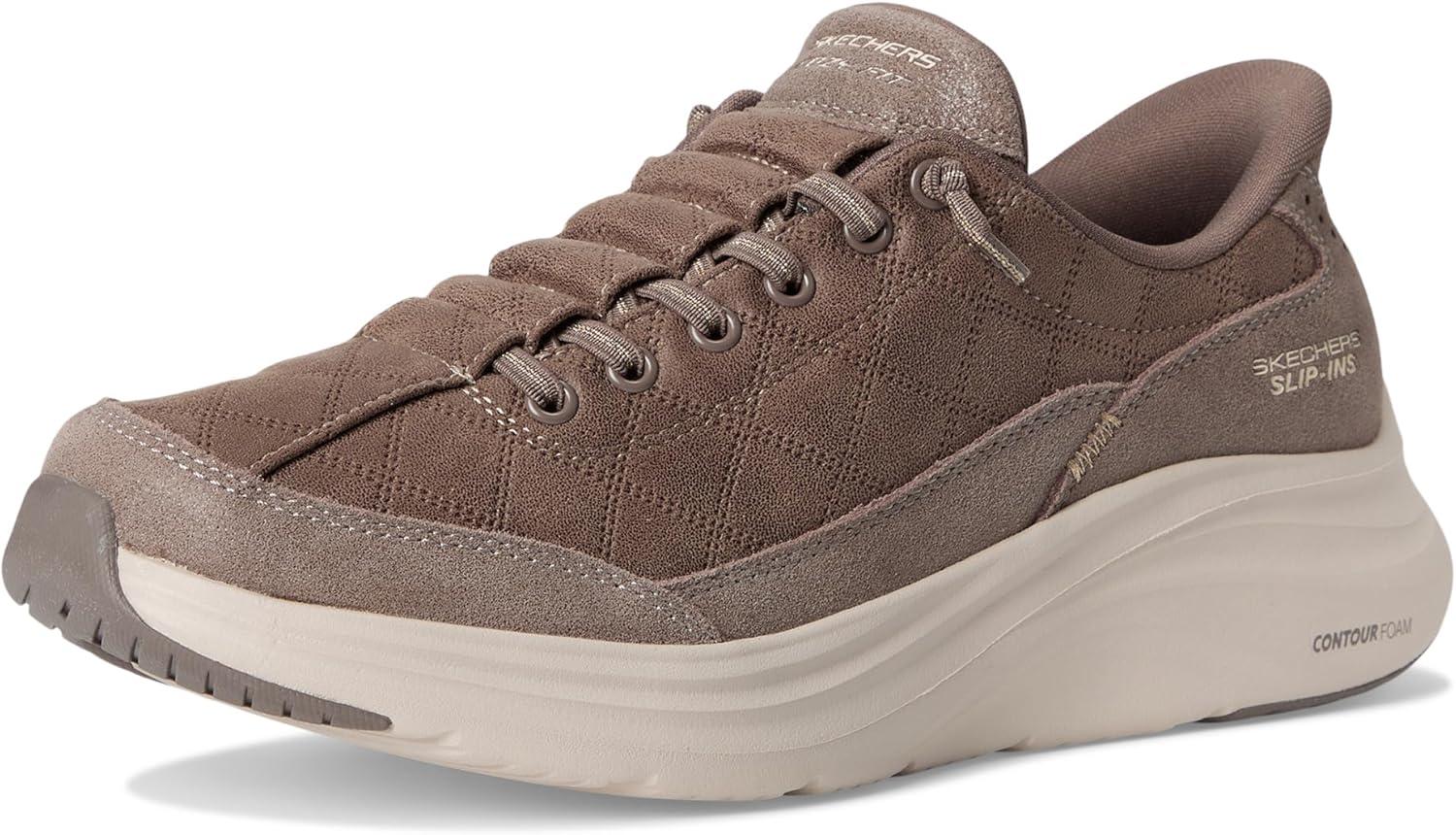 imageSkechers Womens Contour Foam Cozy Fit Hands Free SlipinsDark Taupe