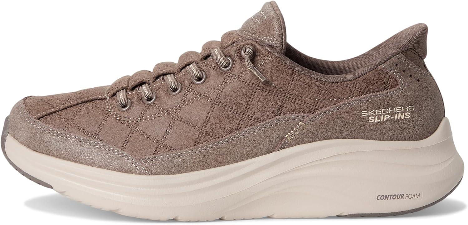 imageSkechers Womens Contour Foam Cozy Fit Hands Free SlipinsDark Taupe