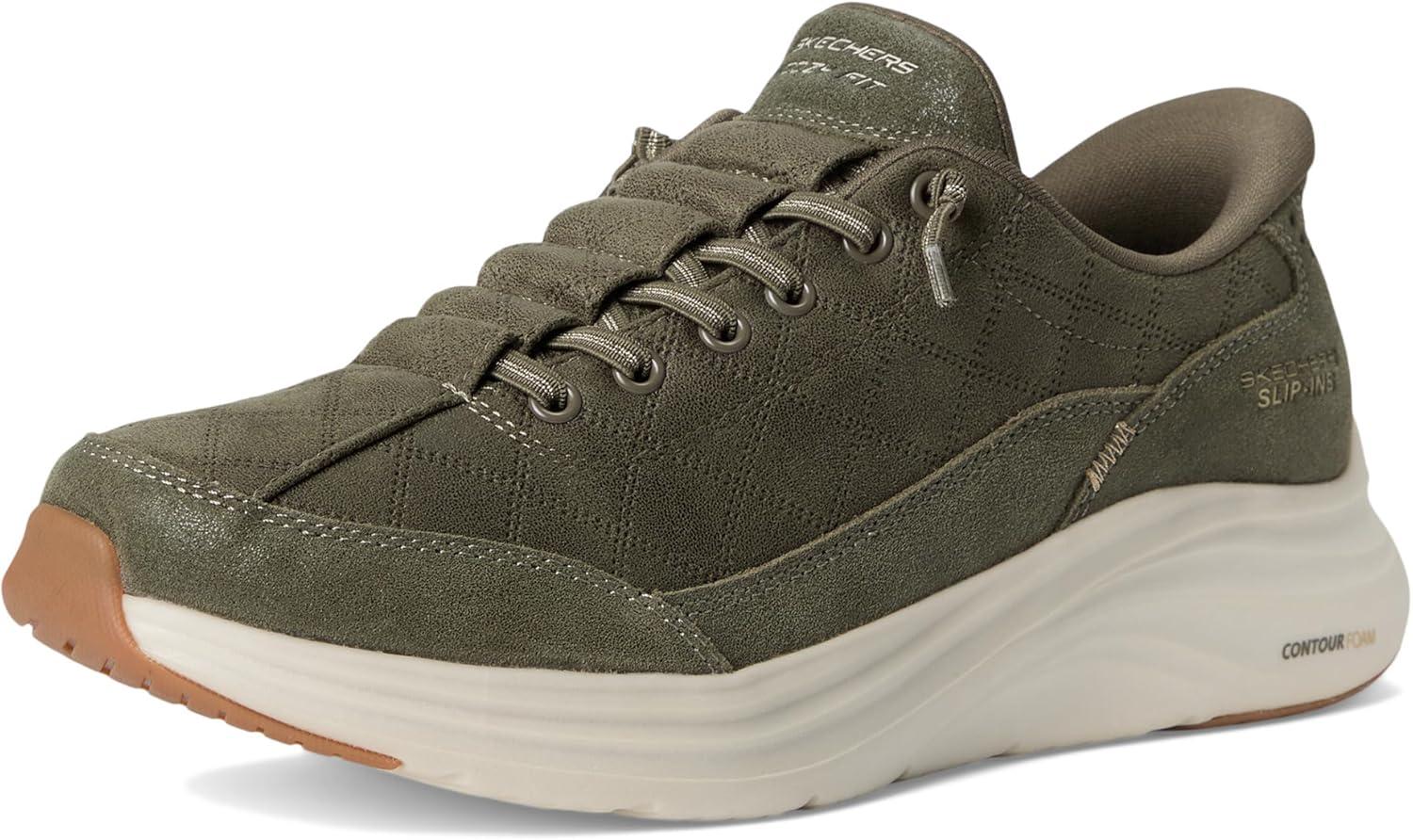 imageSkechers Womens Contour Foam Cozy Fit Hands Free SlipinsOlive