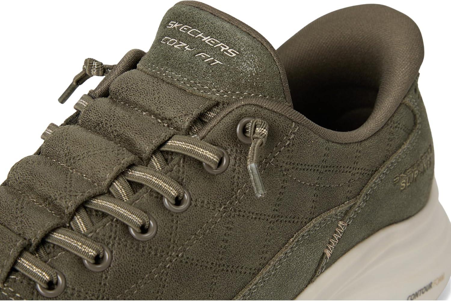 imageSkechers Womens Contour Foam Cozy Fit Hands Free SlipinsOlive