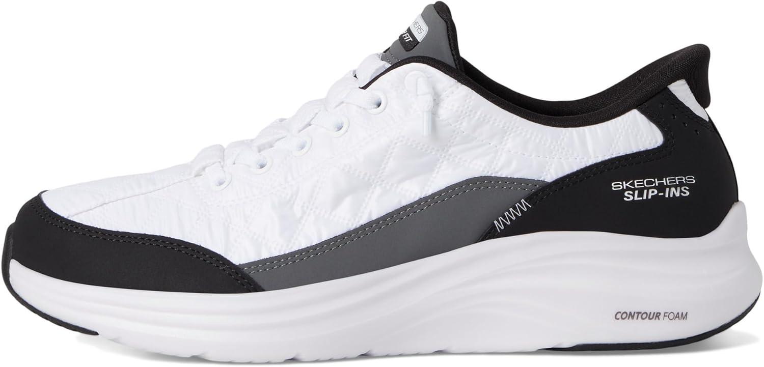 imageSkechers Womens Contour Foam Cozy Fit Hands Free SlipinsWhiteBlack