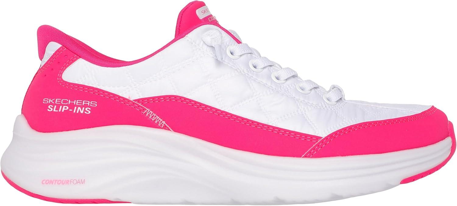 imageSkechers Womens Contour Foam Cozy Fit Hands Free SlipinsWhiteHot Pink