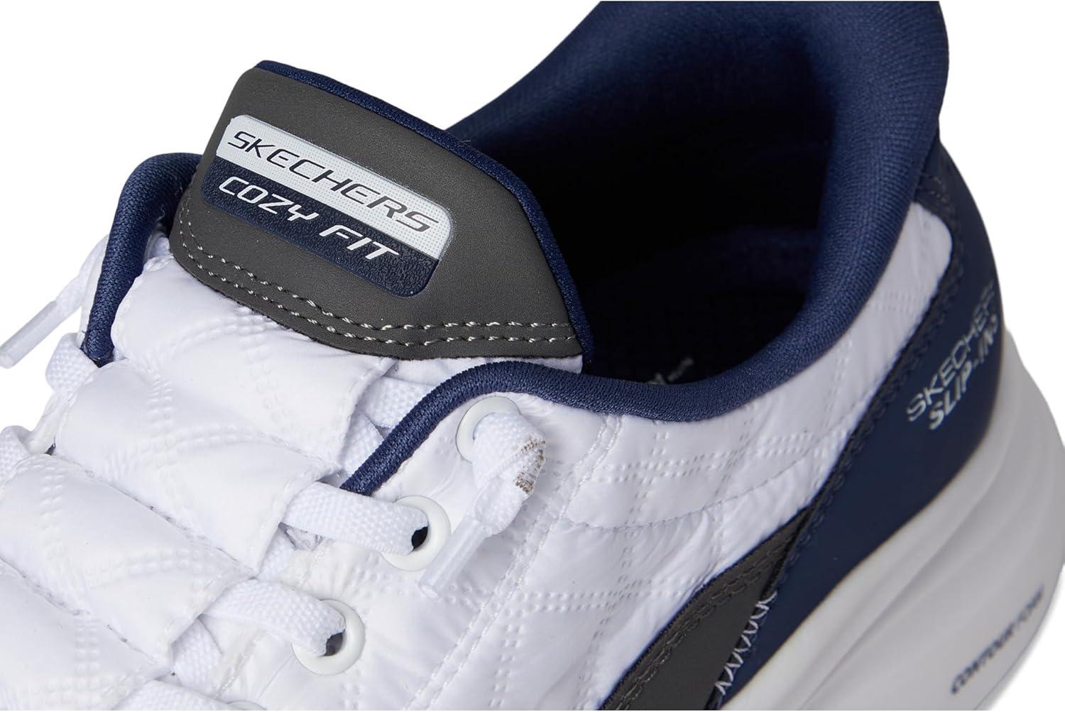 imageSkechers Womens Contour Foam Cozy Fit Hands Free SlipinsWhiteNavy