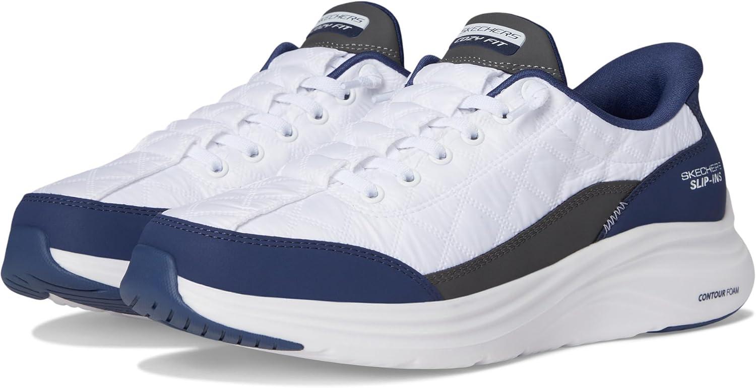 imageSkechers Womens Contour Foam Cozy Fit Hands Free SlipinsWhiteNavy