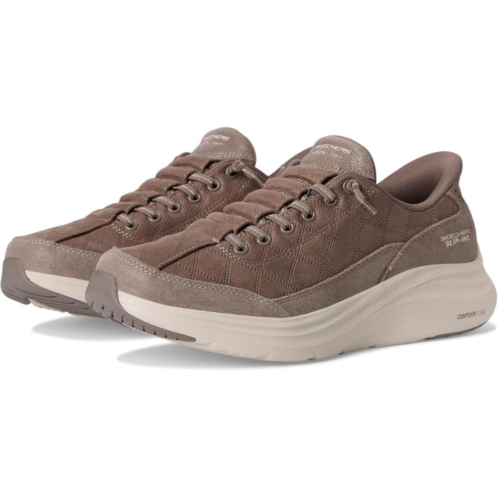 imageSkechers Womens Contour Foam Cozy Fit Hands Free SlipinsDark Taupe