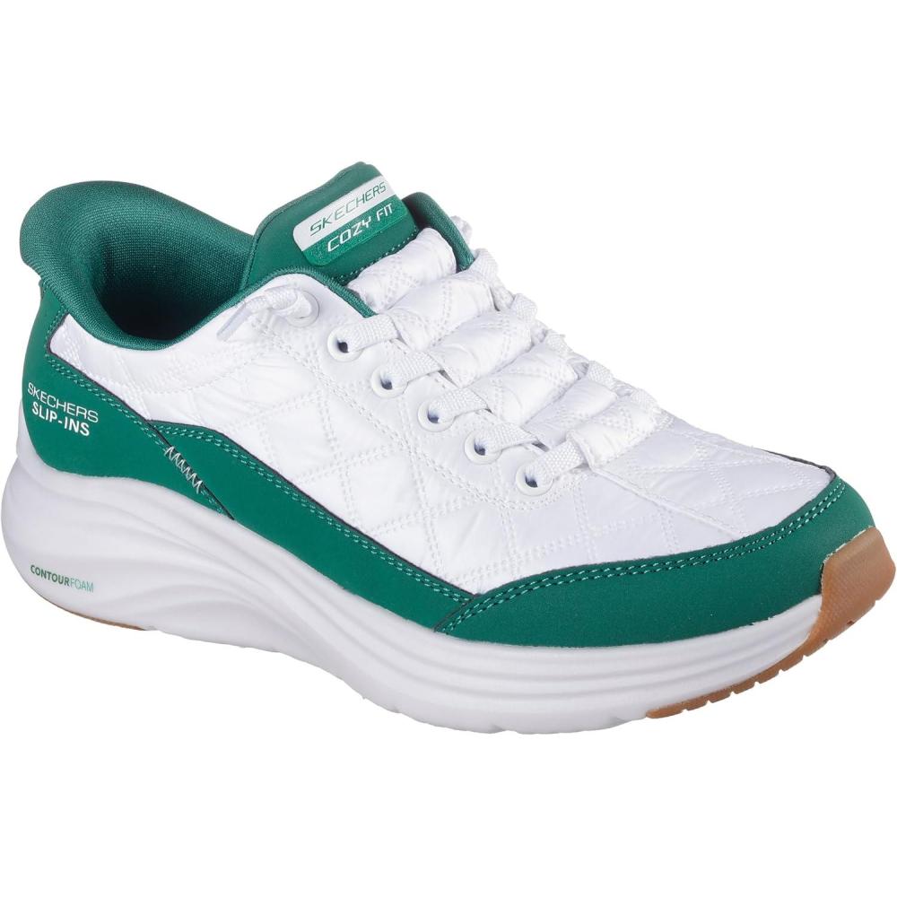 imageSkechers Womens Contour Foam Cozy Fit Hands Free SlipinsWgrwhiteGreen