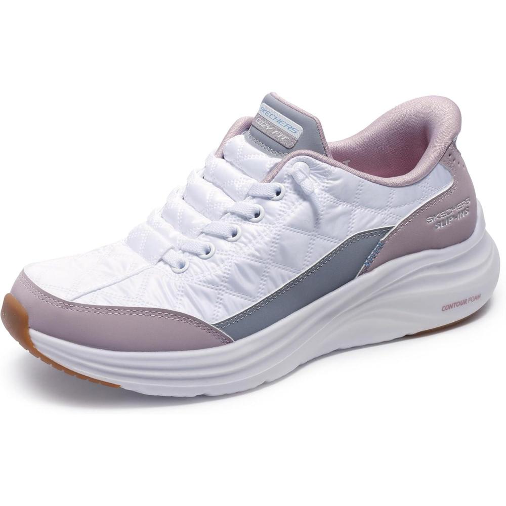 imageSkechers Womens Contour Foam Cozy Fit Hands Free SlipinsWhiteLavender